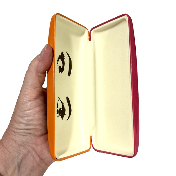 Kate Spade Pink Orange Clam Shell Sunglasses Eyeglass Eyes Hard Case (CASE ONLY) - Picture 7 of 8